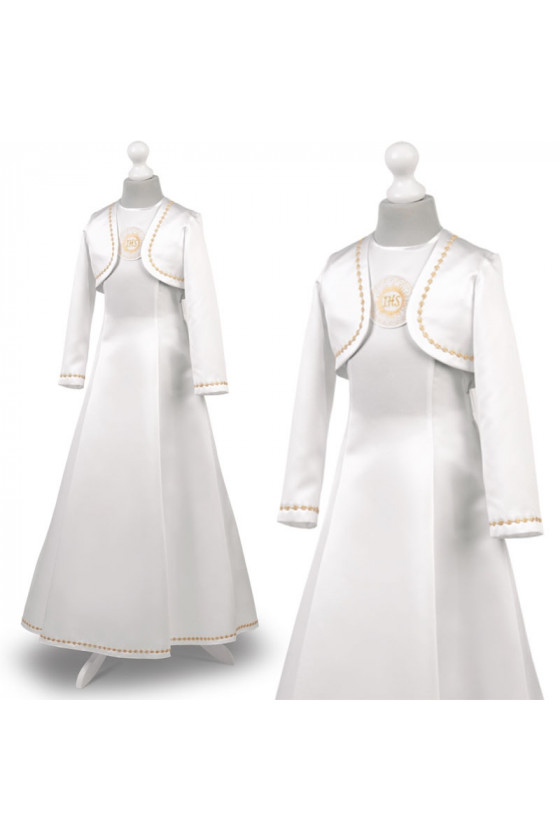 Sukienka komunijna alba sukienki komunijne alby model Celinka 64ZŁ
