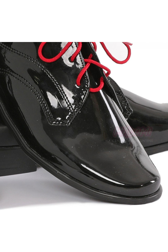 Buty komunijne dla chłopca czarne lakierki MIKO OM18