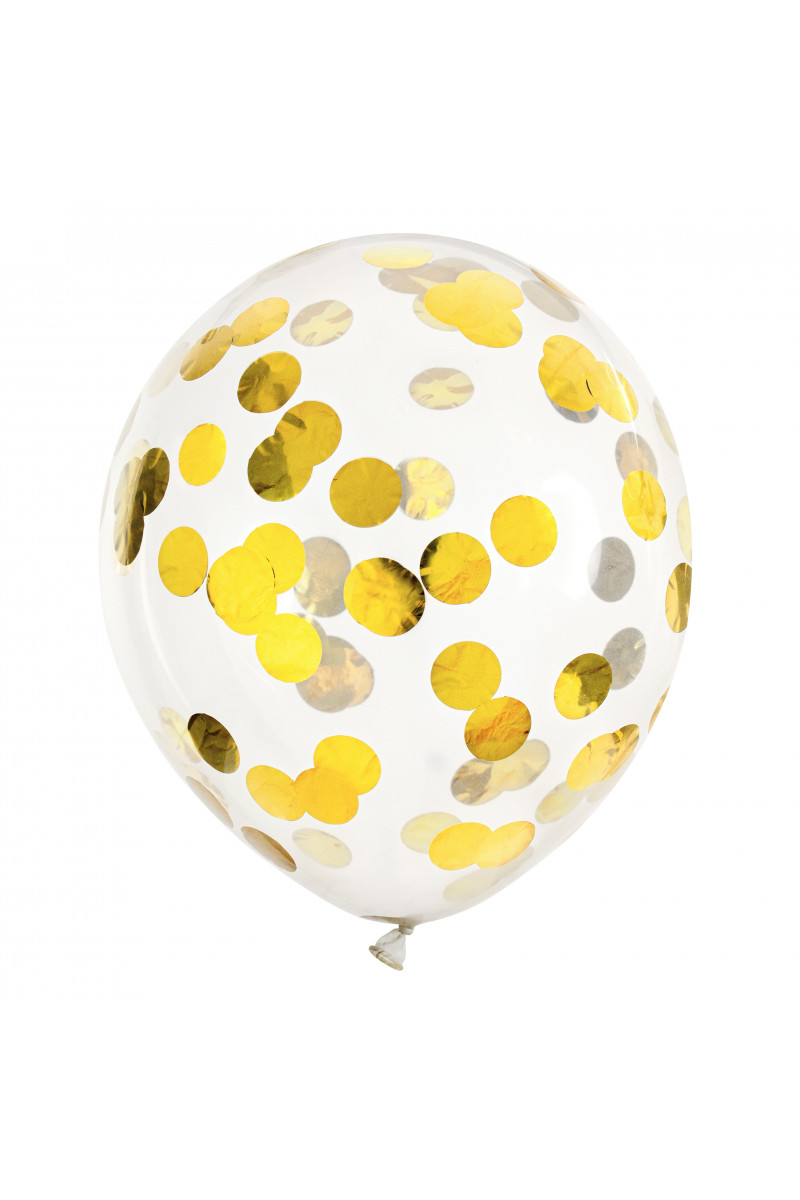 Balony z konfetti kółka złote BK12-3-019-6