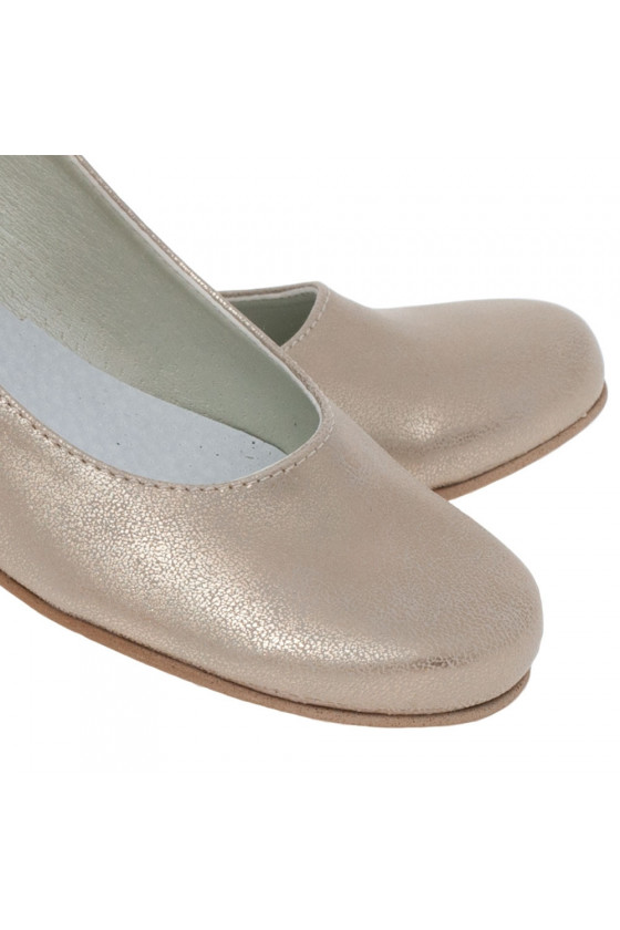 Buty dla dziewczynki złote baleriny MIKO OM50