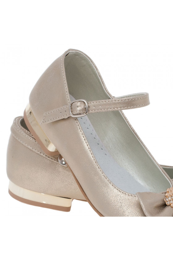 Buty dla dziewczynki złote baleriny MIKO OM51