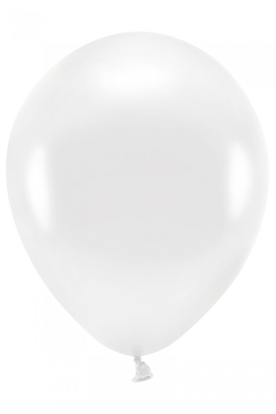 Balony komunijne metalizowane białe 30cm. ECO30M-008