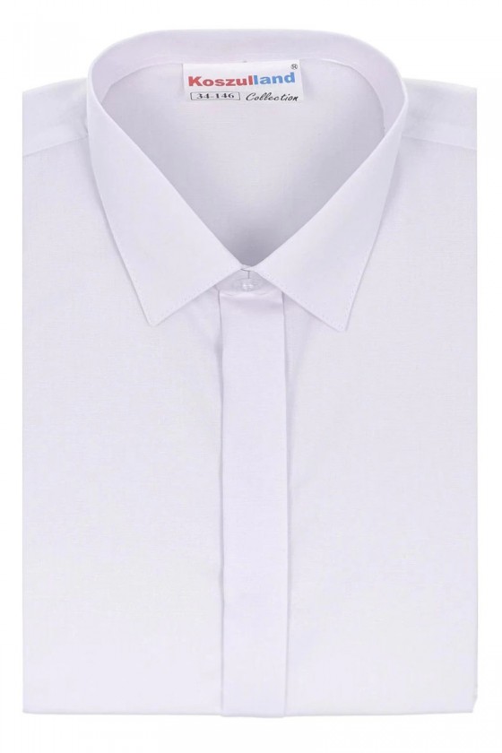 Klasyczna biała koszula z długim rękawem KSZ01 92-172