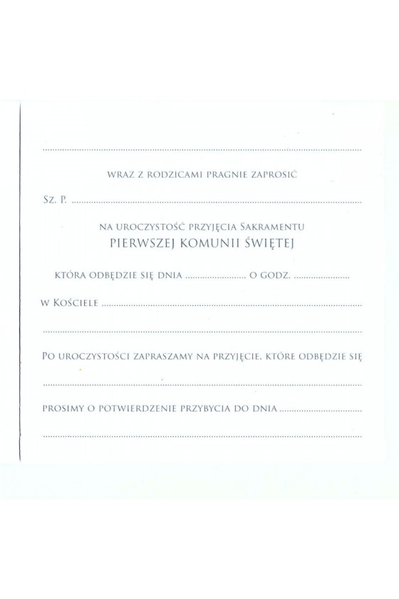 Zaproszenia komunijne zielone listki ZPA-46 10szt