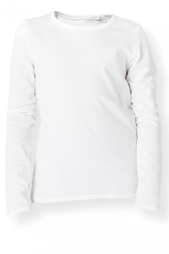 Biała koszulka z długim rękawem długi rękaw Moraj BBP500-010L