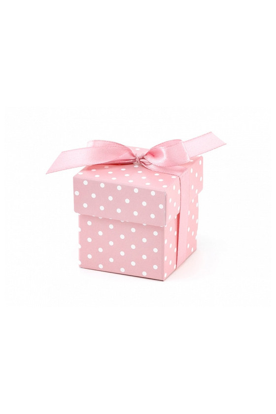 Różowe pudełeczka w kropeczki na słodkości 10sztuk PUDP5/R