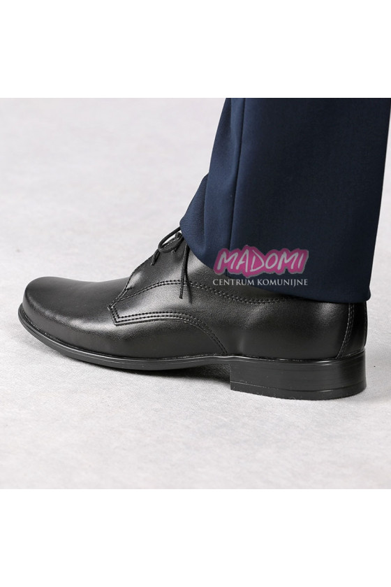 Buty komunijne dla chłopca czarne lico MIKO OM10C