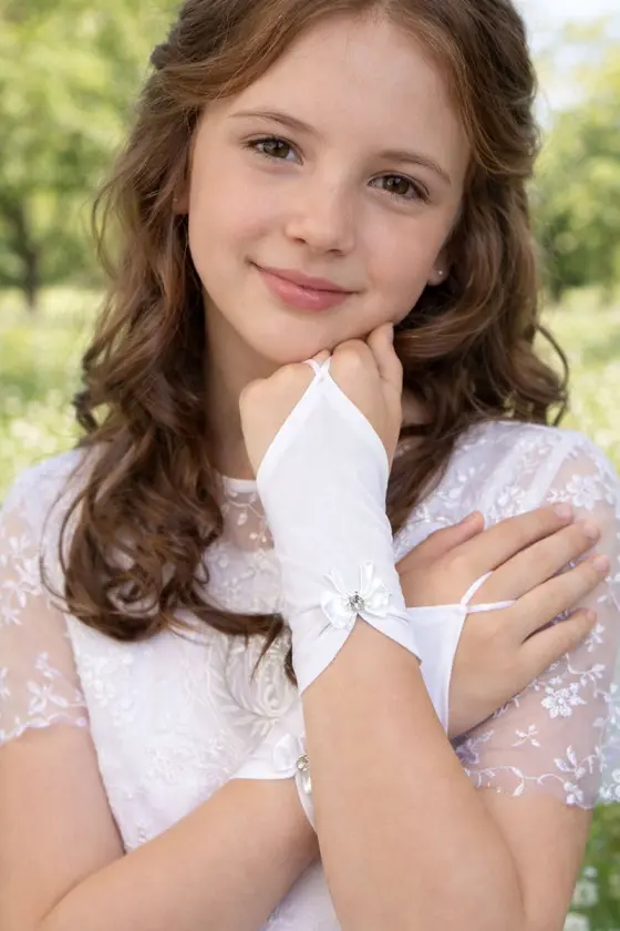 Rękawiczki komunijne do Pierwszej Komunii Świętej RK03