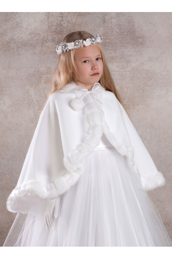 Pelerynka do Komunii Świętej polarowa obszyta norką PKC06