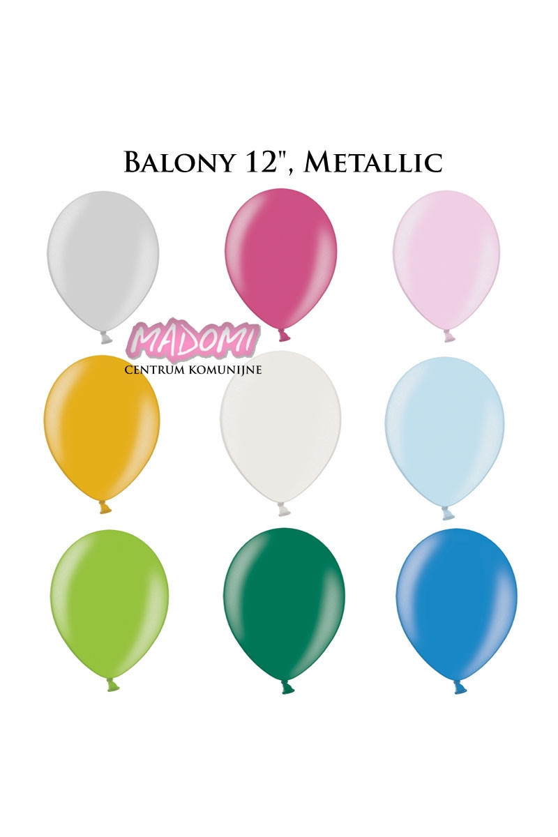Balony kolorowe metalik 12" 10szt.