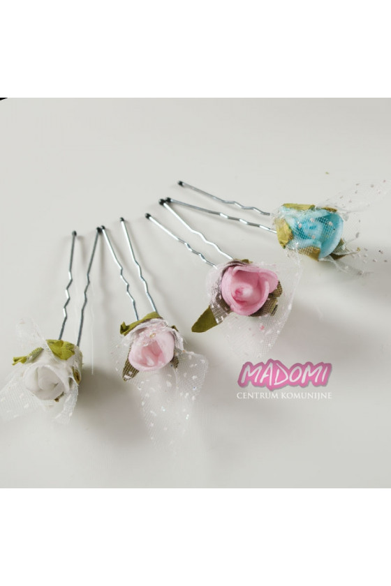 Szpilki do dekoracji włosów z kwiatkami jak żywe model SM13